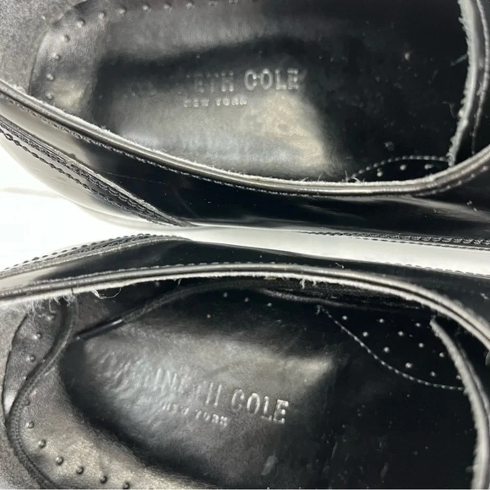 Kenneth Cole All Gathered ED Men’s Size 11.5 Black Leather Captoe Oxford Shoes